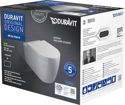 Duravit ME by Starck randloos hangtoilet inclusief toiletbril 37x57x35,5cm wit