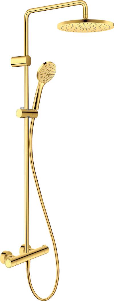 Duravit Shower Systems 1000 MinusFlowregendoucheset met 4 straalsoorten Ø25cm goud gepolijst