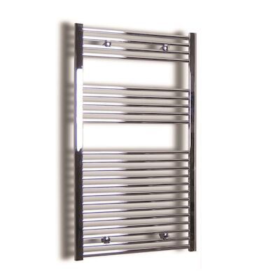 Elektrische Design Radiator Sanicare Plug & Play 111,8×45 cm Chroom 596 Watt Met Chroom Thermostaat Links