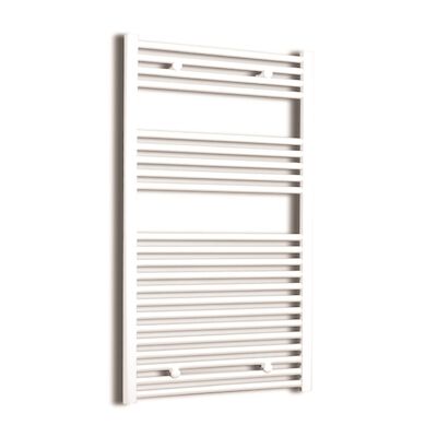 Elektrische Design Radiator Sanicare Plug & Play 111,8×60 cm Wit 730 Watt Met Chroom Thermostaat Links