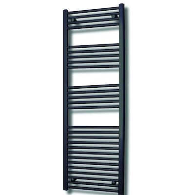 Elektrische Design Radiator Sanicare Plug & Play 172×45 cm Mat Zwart 920 Watt Met Chroom Thermostaat Links