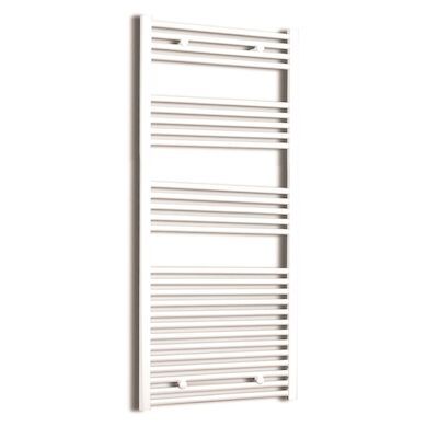 Elektrische Design Radiator Sanicare Plug & Play 172×60 cm Wit 1127 Watt Met Zwarte Thermostaat Links