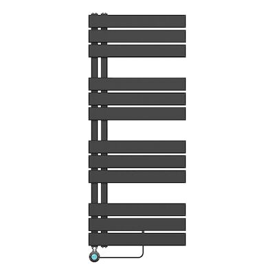 Elektrische Handdoekradiator BWS Russ Links aansluiting 593W 120×50 cm Mat Zwart
