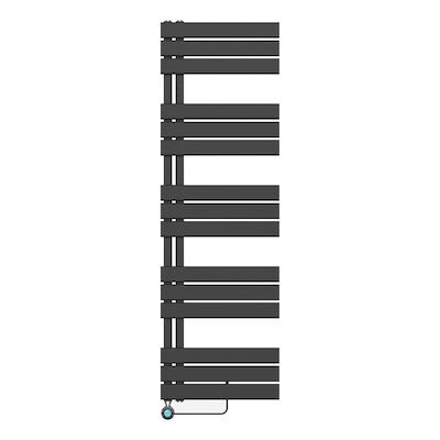 Elektrische Handdoekradiator BWS Russ Links aansluiting 755W 160×50 cm Mat Zwart