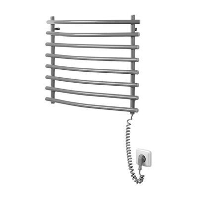 Elektrische Handdoekradiator Sapho Aqualine Gebogen 46.5×50 cm Zilver