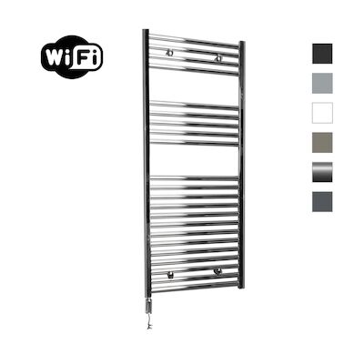 Elektrische Radiator Sanicare HWV Met Wifi 111,8×45 cm Chroom 435W Met Thermostaat Chroom Linksonder