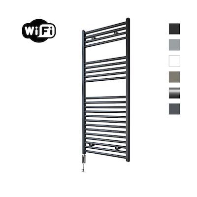 Elektrische Radiator Sanicare HWV Met Wifi 111,8×45 cm Mat Zwart 596W Met Thermostaat Chroom Linksonder