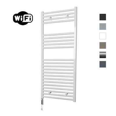 Elektrische Radiator Sanicare HWV Met Wifi 111,8×45 cm Wit 596W Met Thermostaat Wit Linksonder