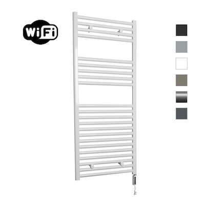 Elektrische Radiator Sanicare HWV Met Wifi 111,8×45 cm Wit 596W Met Thermostaat Wit Rechtsonder