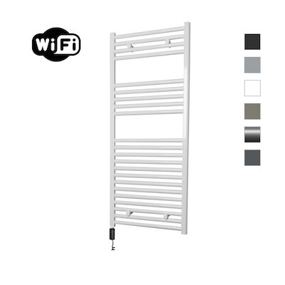 Elektrische Radiator Sanicare HWV Met Wifi 111,8×45 cm Wit 596W Met Thermostaat Zwart Linksonder