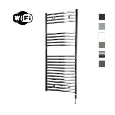 Elektrische Radiator Sanicare HWV Met Wifi 111,8×60 cm Chroom 533W Met Thermostaat Chroom Rechtsonder