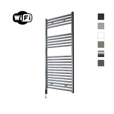 Elektrische Radiator Sanicare HWV Met Wifi 111,8×60 cm Gunmetal 730W Met Thermostaat Zwart Linksonder