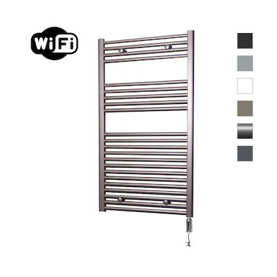 Elektrische Radiator Sanicare HWV Met Wifi 111,8×60 cm Inox Look 730W Met Thermostaat Chroom Rechtsonder