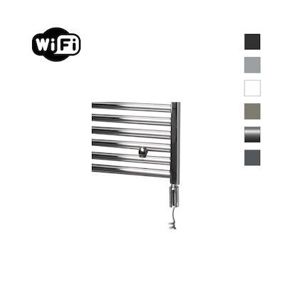 Elektrische Radiator Sanicare HWV Met Wifi 172×45 cm chroom 671W Met Thermostaat Chroom Rechtsonder