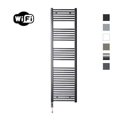 Elektrische Radiator Sanicare HWV Met Wifi 172×45 cm Gunmetal 920W Met Thermostaat Chroom Linksonder
