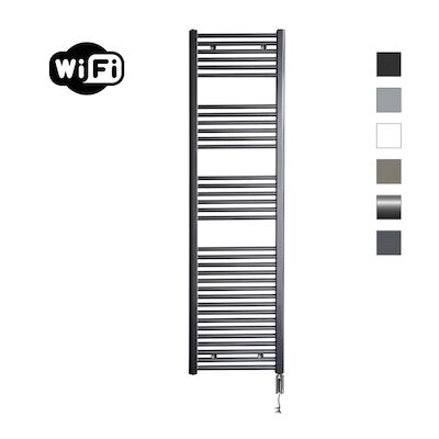 Elektrische Radiator Sanicare HWV Met Wifi 172×45 cm Gunmetal 920W Met Thermostaat Chroom Rechtsonder