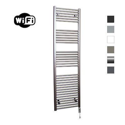 Elektrische Radiator Sanicare HWV Met Wifi 172×45 cm Inox Look 920W Met Thermostaat Chroom Linksonder