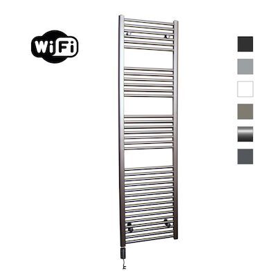 Elektrische Radiator Sanicare HWV Met Wifi 172×45 cm Inox Look 920W Met Thermostaat Zwart Linksonder