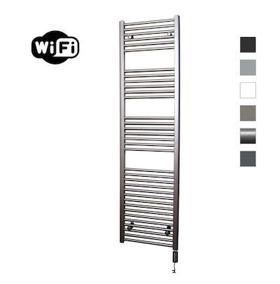 Elektrische Radiator Sanicare HWV Met Wifi 172×45 cm Inox Look 920W Met Thermostaat Zwart Rechtsonder