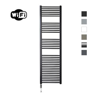 Elektrische Radiator Sanicare HWV Met Wifi 172×45 cm Mat Zwart 920W Met Thermostaat Chroom Linksonder