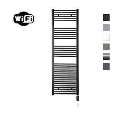 Elektrische Radiator Sanicare HWV Met Wifi 172×45 cm Mat Zwart 920W Met Thermostaat Zwart Rechtsonder