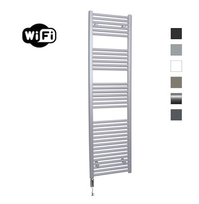 Elektrische Radiator Sanicare HWV Met Wifi 172×45 cm Zilver Grijs 920W Met Thermostaat Chroom Linksonder