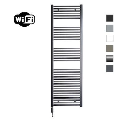 Elektrische Radiator Sanicare HWV Met Wifi 172×60 cm Gunmetal 1127W Met Thermostaat Zwart Linksonder