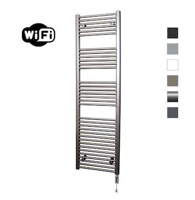 Elektrische Radiator Sanicare HWV Met Wifi 172×60 cm Inox Look 1127W Met Thermostaat Chroom Rechtsonder