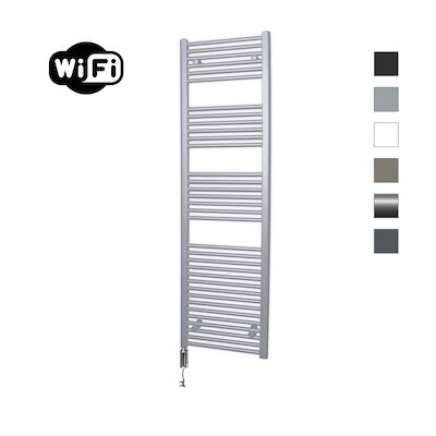 Elektrische Radiator Sanicare HWV Met Wifi 172×60 cm Zilver Grijs 1127W Met Thermostaat Chroom Linksonder