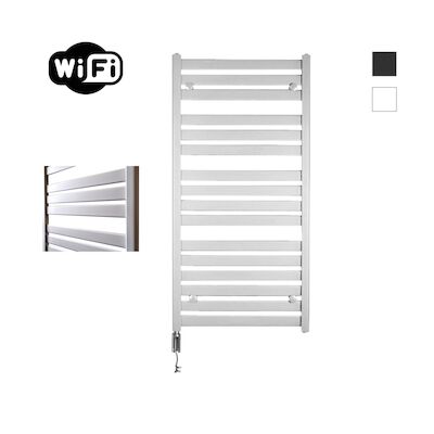 Elektrische Radiator Sanicare HWV – Moda Met Wifi 120×60 cm Mat Wit 876W Met Thermostaat Chroom Linksonder