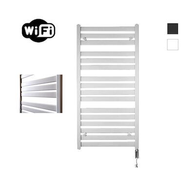 Elektrische Radiator Sanicare HWV – Moda Met Wifi 120×60 cm Mat Wit 876W Met Thermostaat Chroom Rechtsonder