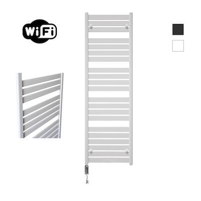Elektrische Radiator Sanicare HWV – Moda Met Wifi 160×60 cm Mat Wit 1159W Met Thermostaat Chroom Linksonder