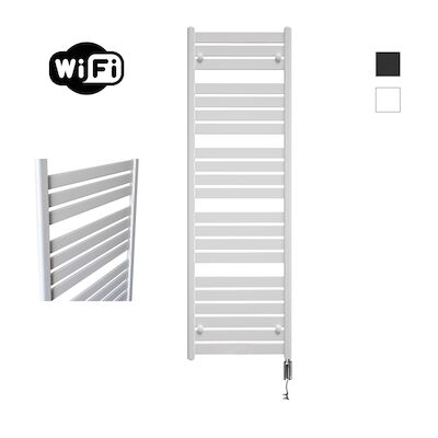 Elektrische Radiator Sanicare HWV – Moda Met Wifi 160×60 cm Mat Wit 1159W Met Thermostaat Chroom Rechtsonder
