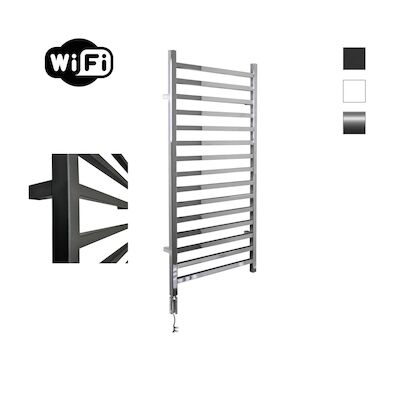 Elektrische Radiator Sanicare HWV – Qubic Met Wifi 126,4×60 cm Chroom 565W Met Thermostaat Chroom Linksonder