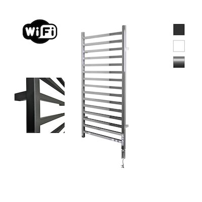 Elektrische Radiator Sanicare HWV – Qubic Met Wifi 126,4×60 cm Chroom 565W Met Thermostaat Chroom Rechtsonder
