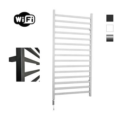 Elektrische Radiator Sanicare HWV – Qubic Met Wifi 126,4×60 cm Wit 773W Met Thermostaat Wit Linksonder