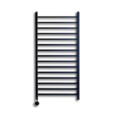 Elektrische Radiator Sanicare Qubic 126.4×60 cm Mat Zwart Met Chrome Thermostaat 773 Watt
