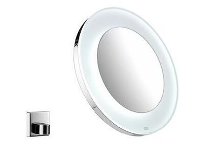 Emco Scheerspiegel Rond 26cm. Met Led Verl.batterij Chroom