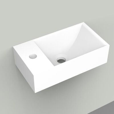 Fontein Arcqua Marble Free 40x22x12 cm Kraangat Links Mat Wit