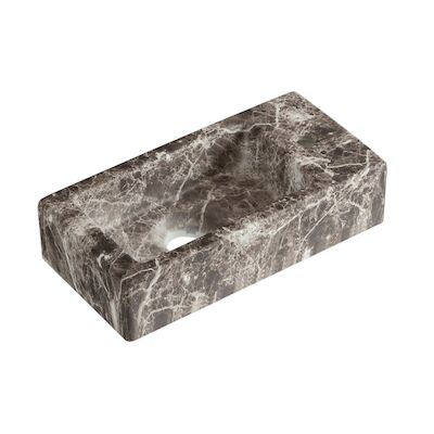 Fontein Best Design Allure 36x18x9 cm Rechts Marmer Bruin
