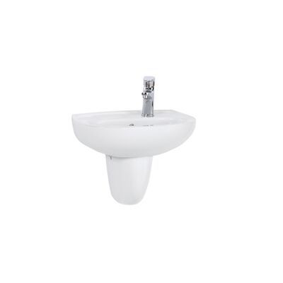 Fontein BWS 45×30 cm Keramiek Wit Met Kraangat Rechts
