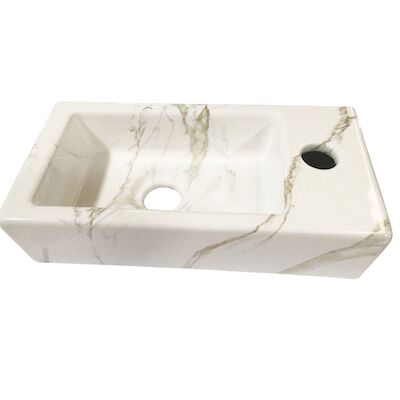 Fontein BWS Marmerlook Rechts 36x18x9 cm Keramiek Wit