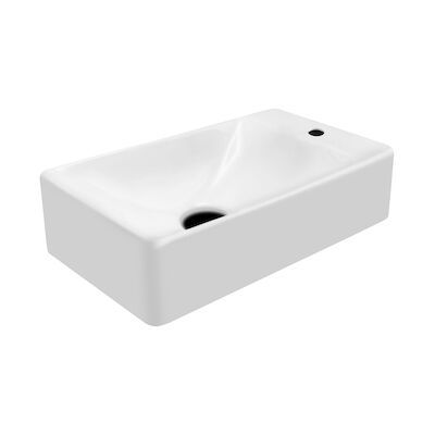Fontein BWS Mini 37.5x22x10 cm Glans Wit (kraangat rechts)