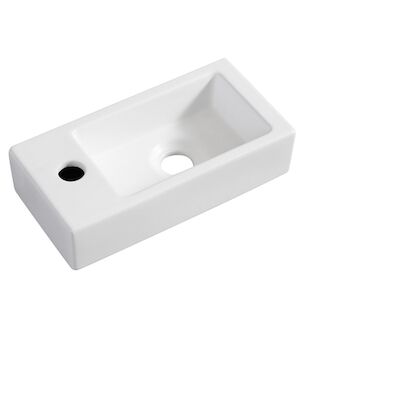 Fontein BWS Rinka 36,5x18x9 cm Kraangat Links Mat Wit