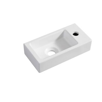 Fontein BWS Rinka 36,5x18x9 cm Kraangat Rechts Mat Wit