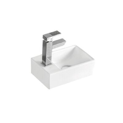 Fontein BWS Wanda 30,5x19x10,5 cm Keramiek Hoogglans Wit (kraangat links)