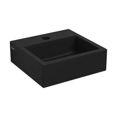 Fontein Clou Flush 1 28x27x9cm Keramiek Mat Zwart (Met Kraangat)