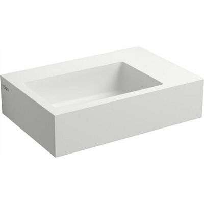 Fontein Clou Flush 2 36×24.5x9cm Aluite Mat Wit (Met Voorbewerkt Kraangat Rechts)