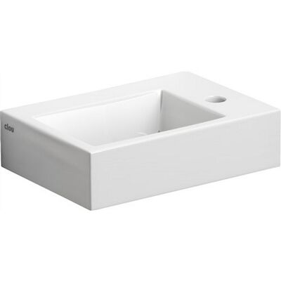 Fontein Clou Flush 2 36×24.5x9cm Keramiek Glans Wit (Met Kraangat Rechts)