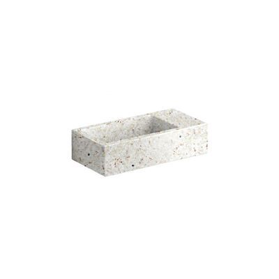 Fontein Clou Flush 3 Zonder Kraangat 36×18 cm Gerecycled Plastic Beige Met Gekleurde Snippers